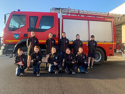Personnalisation textile de l'atelier Dalmard Marine pour les Jeunes sapeurs pompiers de Pleubian