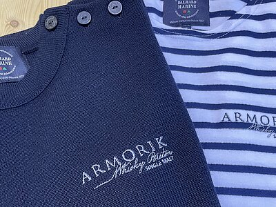 Personnalisation textile de l'atelier Dalmard Marine pour Armorik Whisky Breton