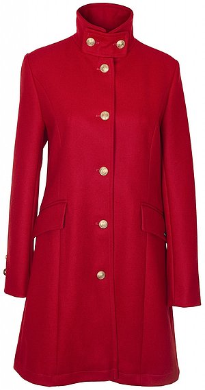 Manteau long rouge pour femme